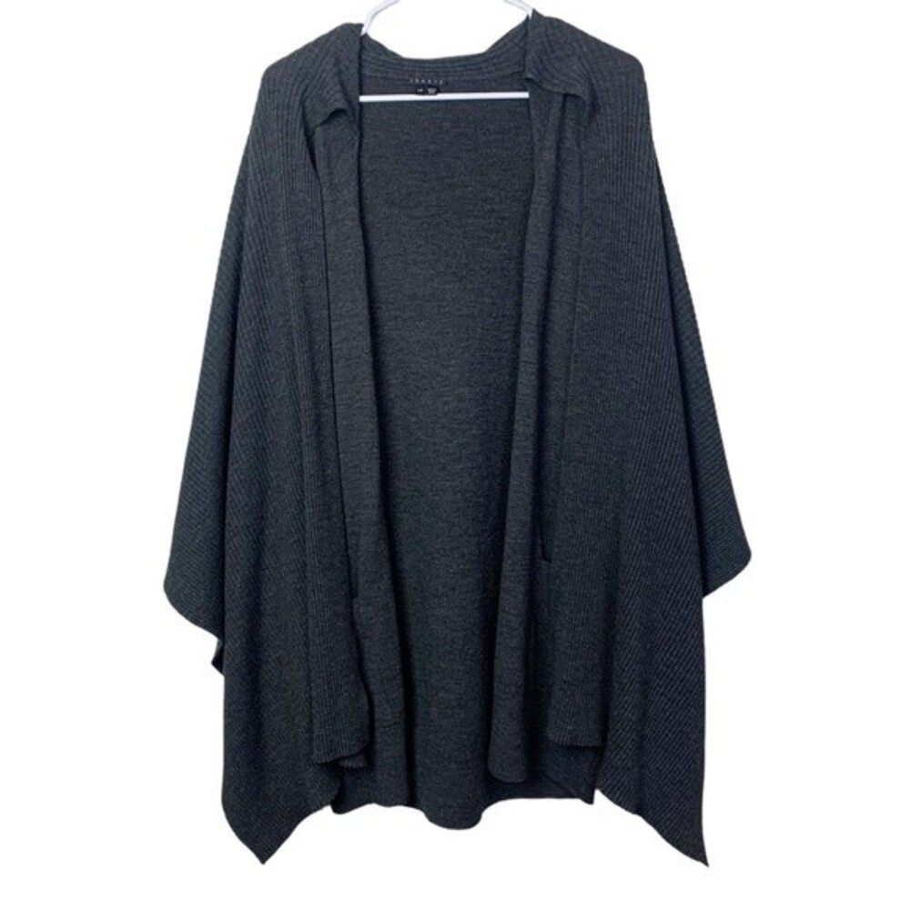 Theory Wool Juany New Steady Convertible Scarf Open Cardigan Sweater Size L